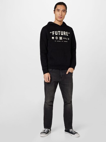 TOM TAILOR DENIM Sweatshirt in Schwarz