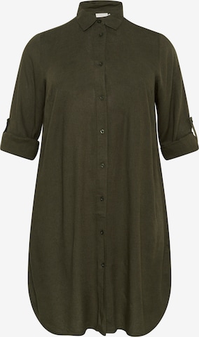 Robe-chemise 'Mille' KAFFE CURVE en vert : devant