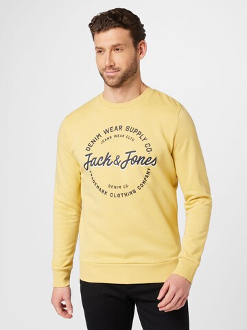 JACK & JONES Μπλούζα φούτερ 'ANDY' σε κίτρινο: μπροστά