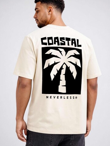 Neverless Shirt 'Minimalistic Palm' in Beige