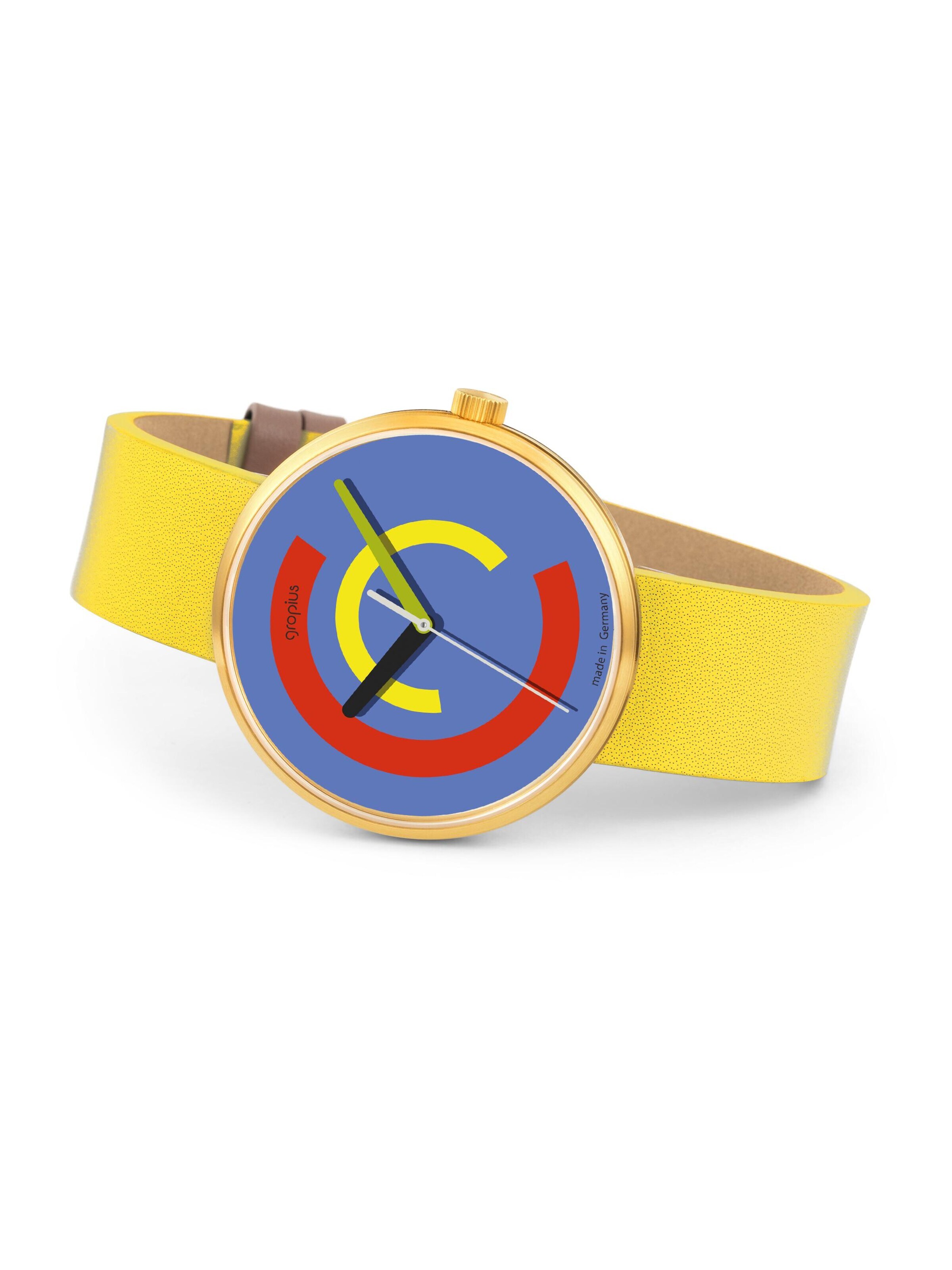 WALTER GROPIUS Analog Watch 'CENTUM' in Yellow: front
