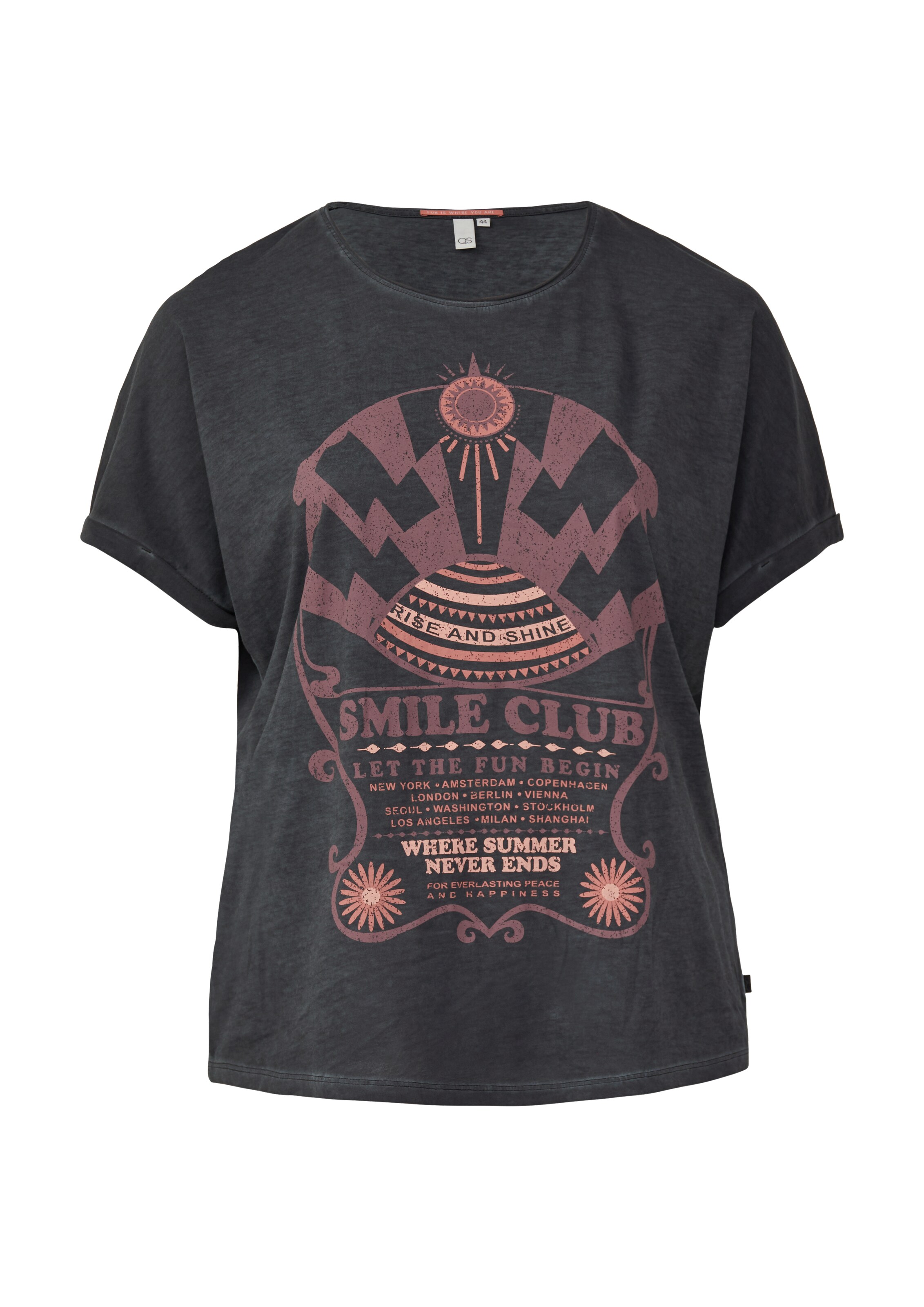 QS Shirt in Zwart: voorkant