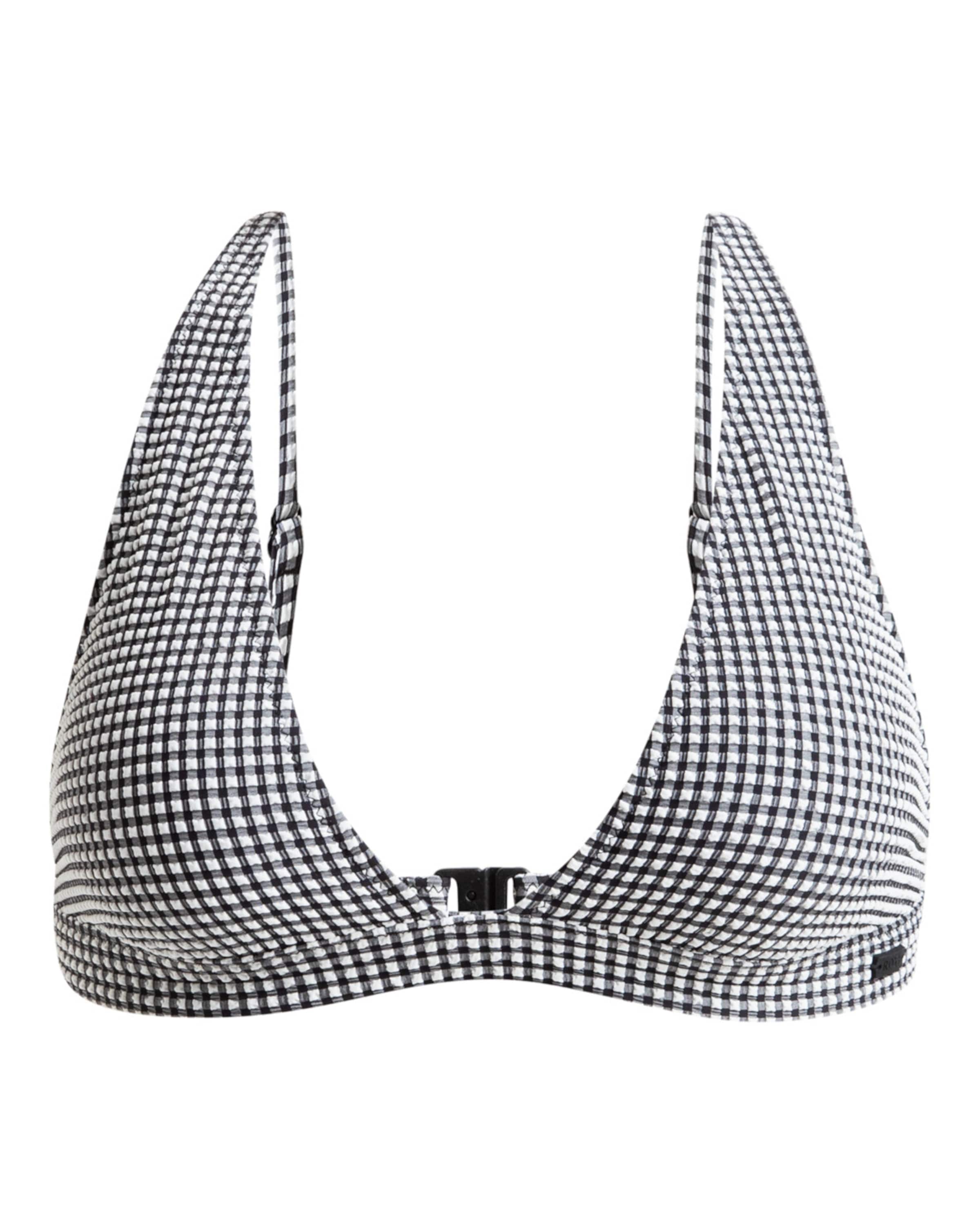 ROXY Bustier Bikinitop 'Gingham' in Grijs: voorkant