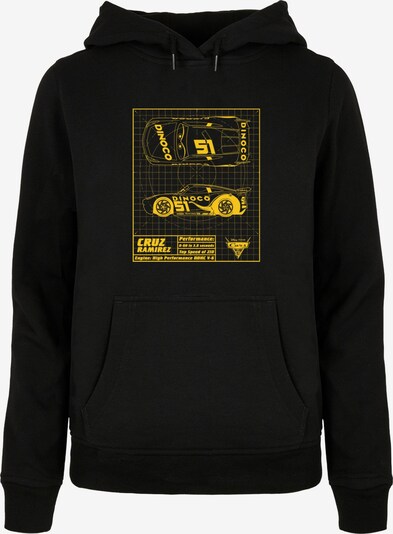 ABSOLUTE CULT Sweatshirt 'Cars - Cruz Ramirez Blueprint' in gelb / schwarz, Produktansicht