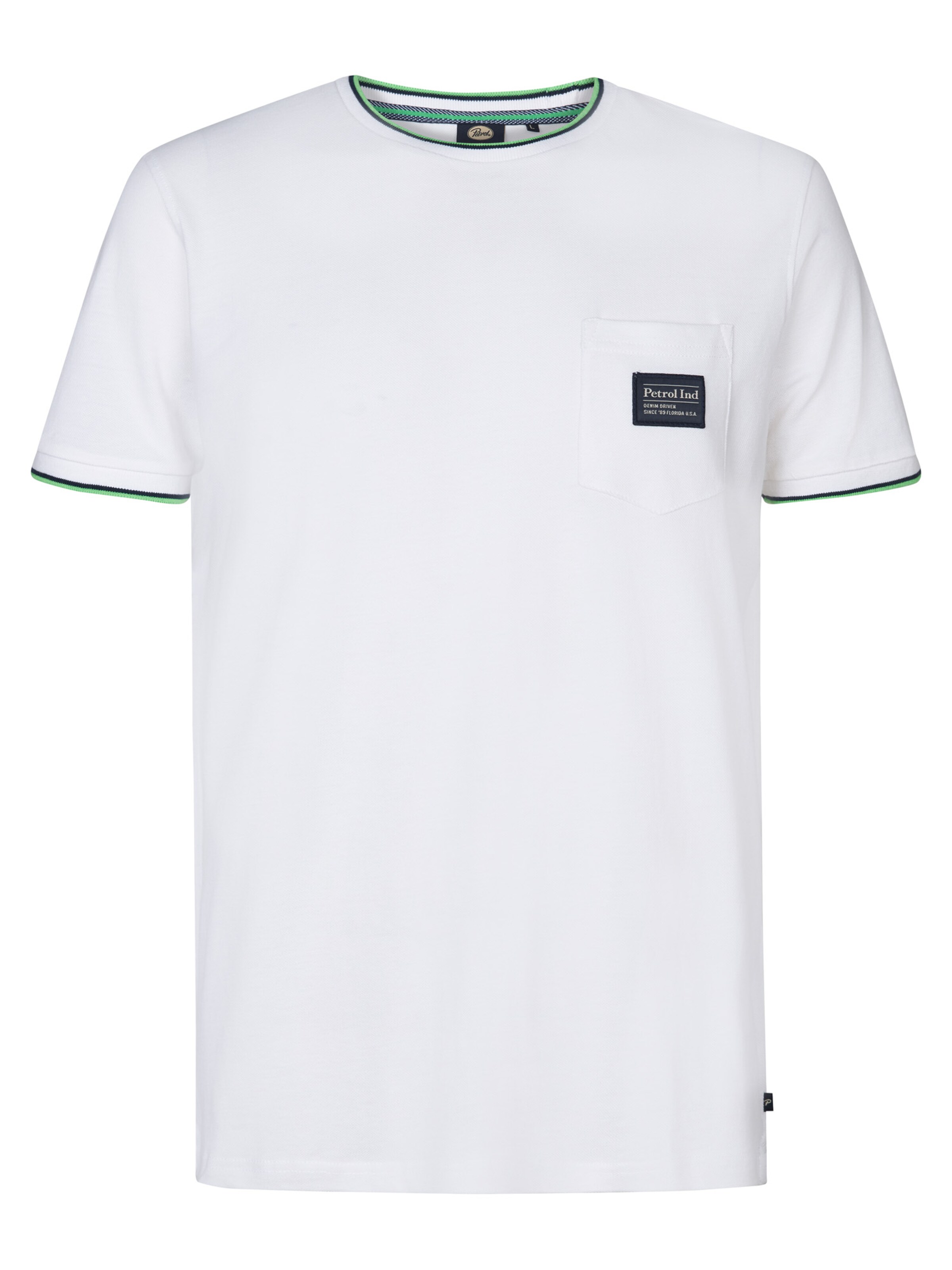 Petrol Industries Tričko 'Pebblefront' - Biela: predná strana