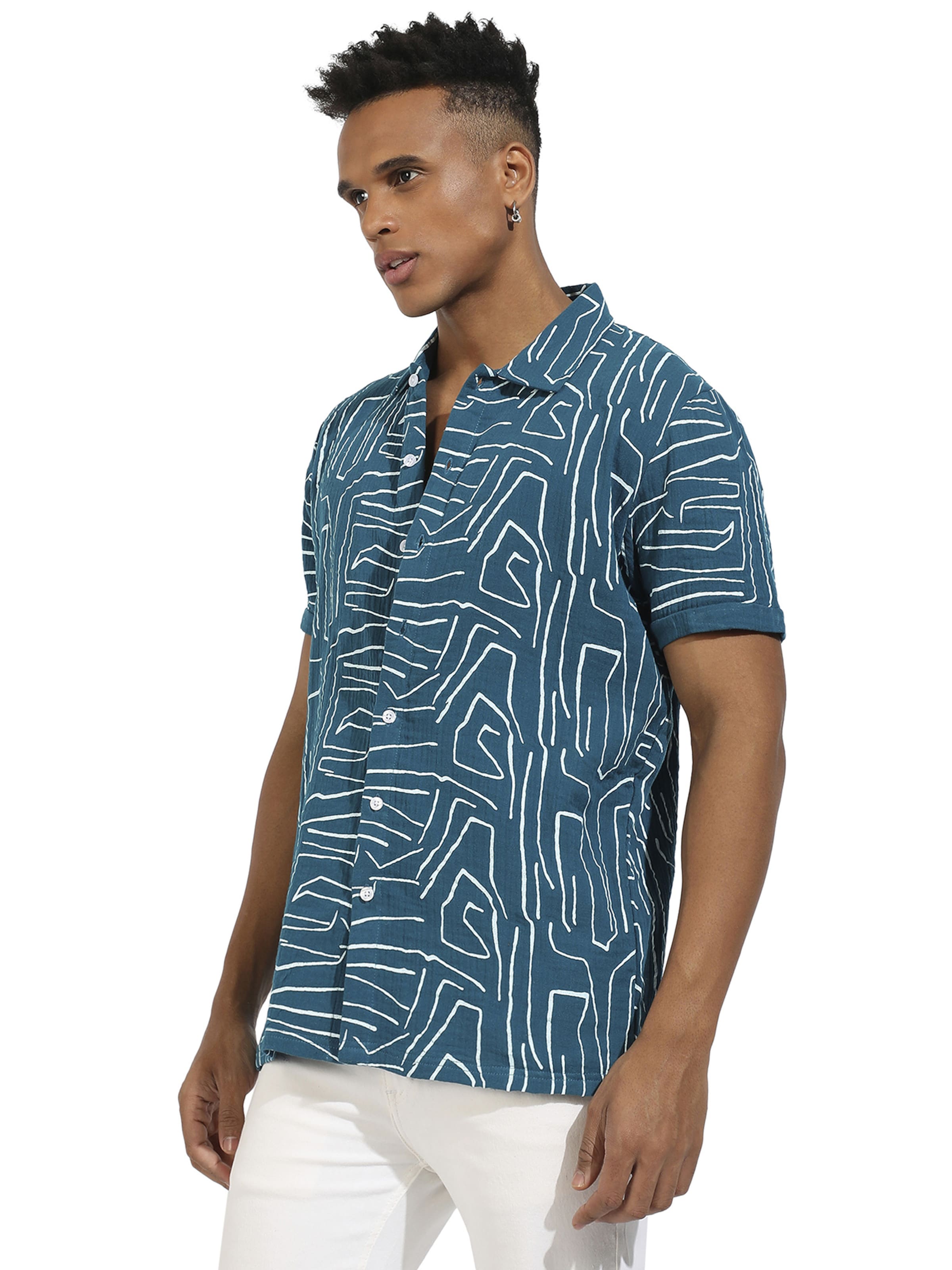 Coupe regular Chemise 'Luis' Campus Sutra en bleu