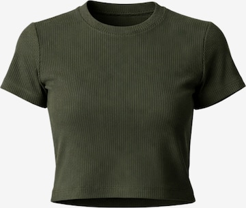 GORG Shirt 'Geripptes Cropped T-Shirt' in Braun: Vorderseite
