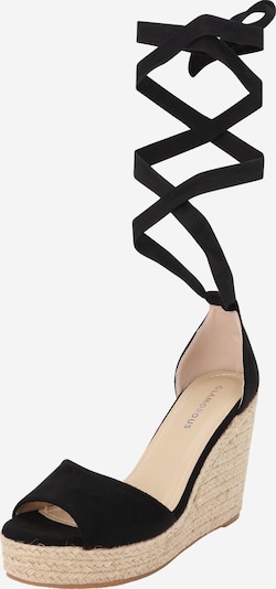 Sandale GLAMOROUS pe negru, Vizualizare produs