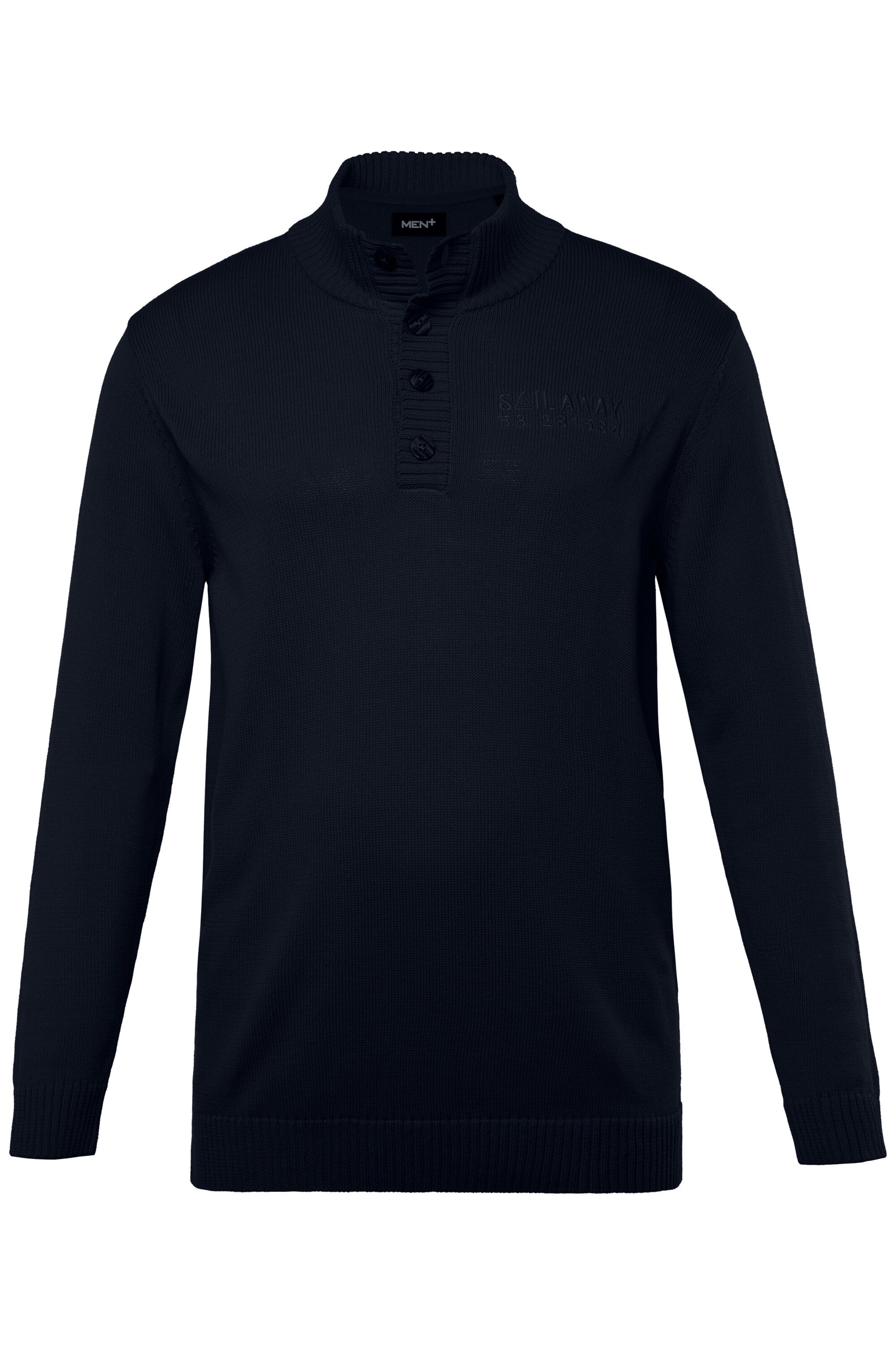 Men Plus Pullover in Blau: Vorderseite