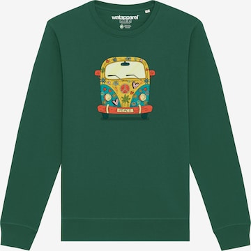 Sweat-shirt ' Hippies Bus ' Watapparel en vert : devant