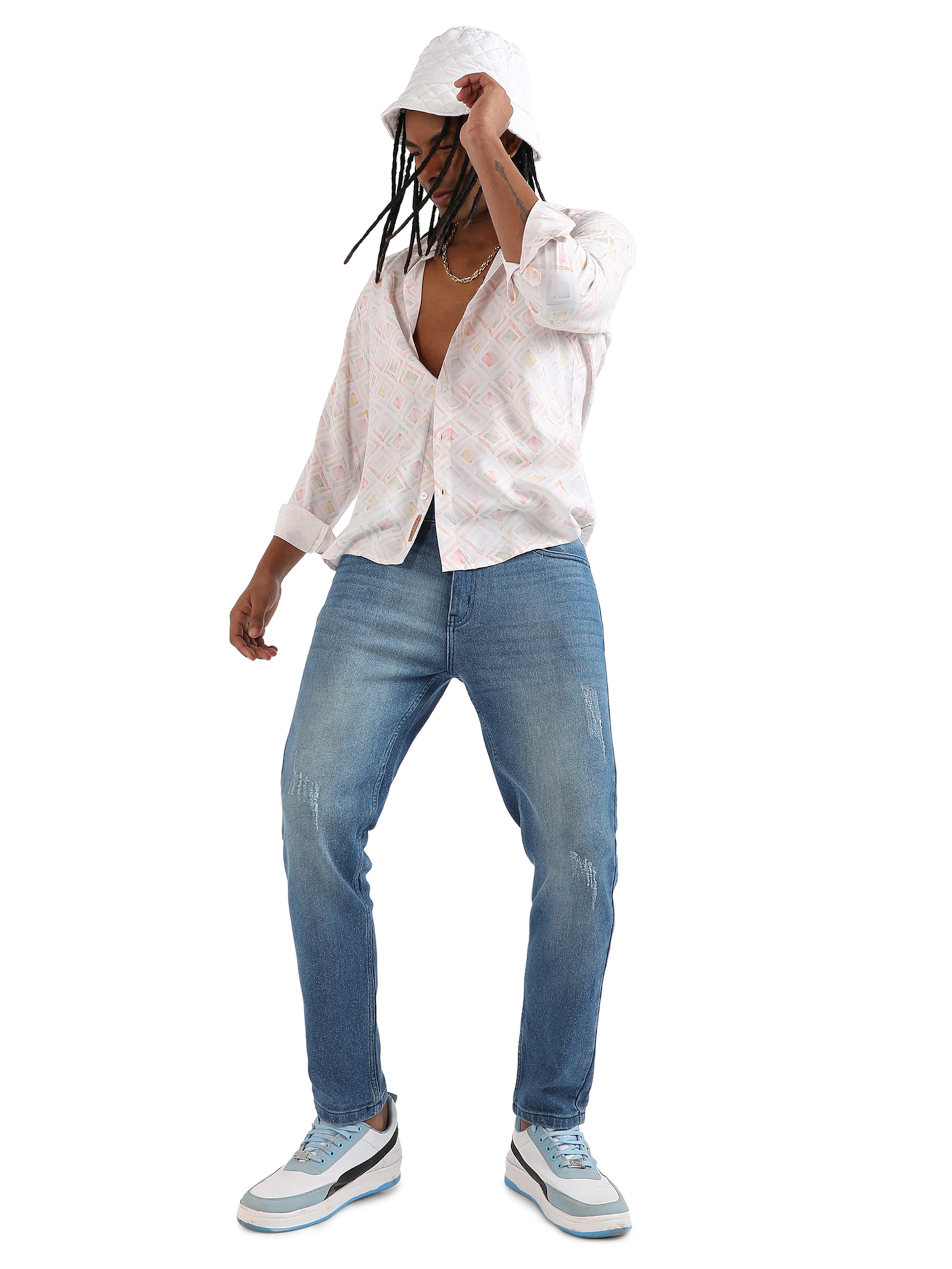 Campus Sutra Comfort Fit Hemd 'Declan' in Pink