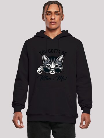 Sweat-shirt 'Kätzchen You Gotta Be Kitten Me!' F4NT4STIC en noir : devant