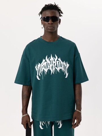 Tricou 'Gaura' de la VAMOS CLO pe verde: față