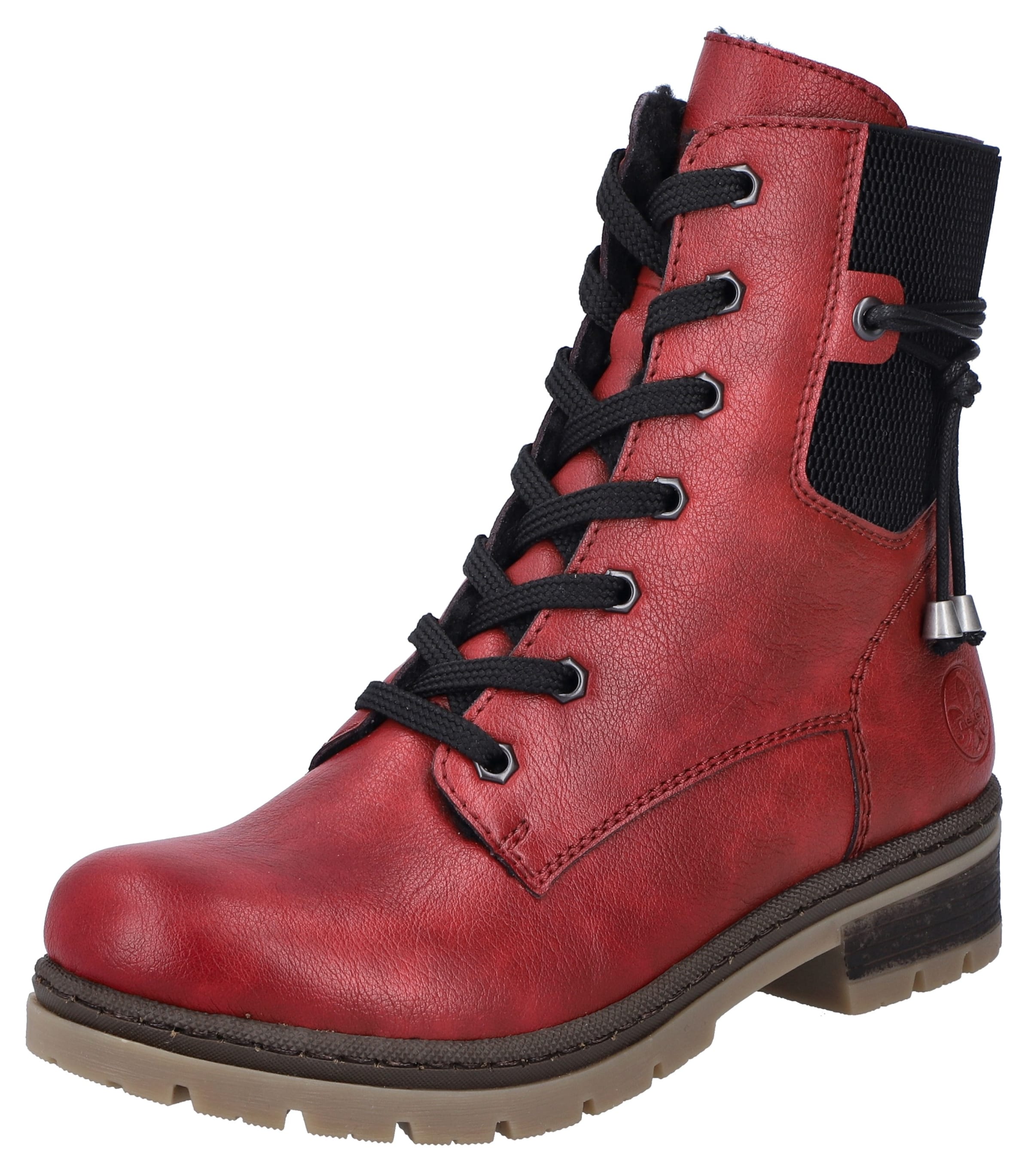 Rieker Lace-up bootie in Red: front