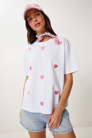 Happiness İstanbul Shirt in Wit: voorkant