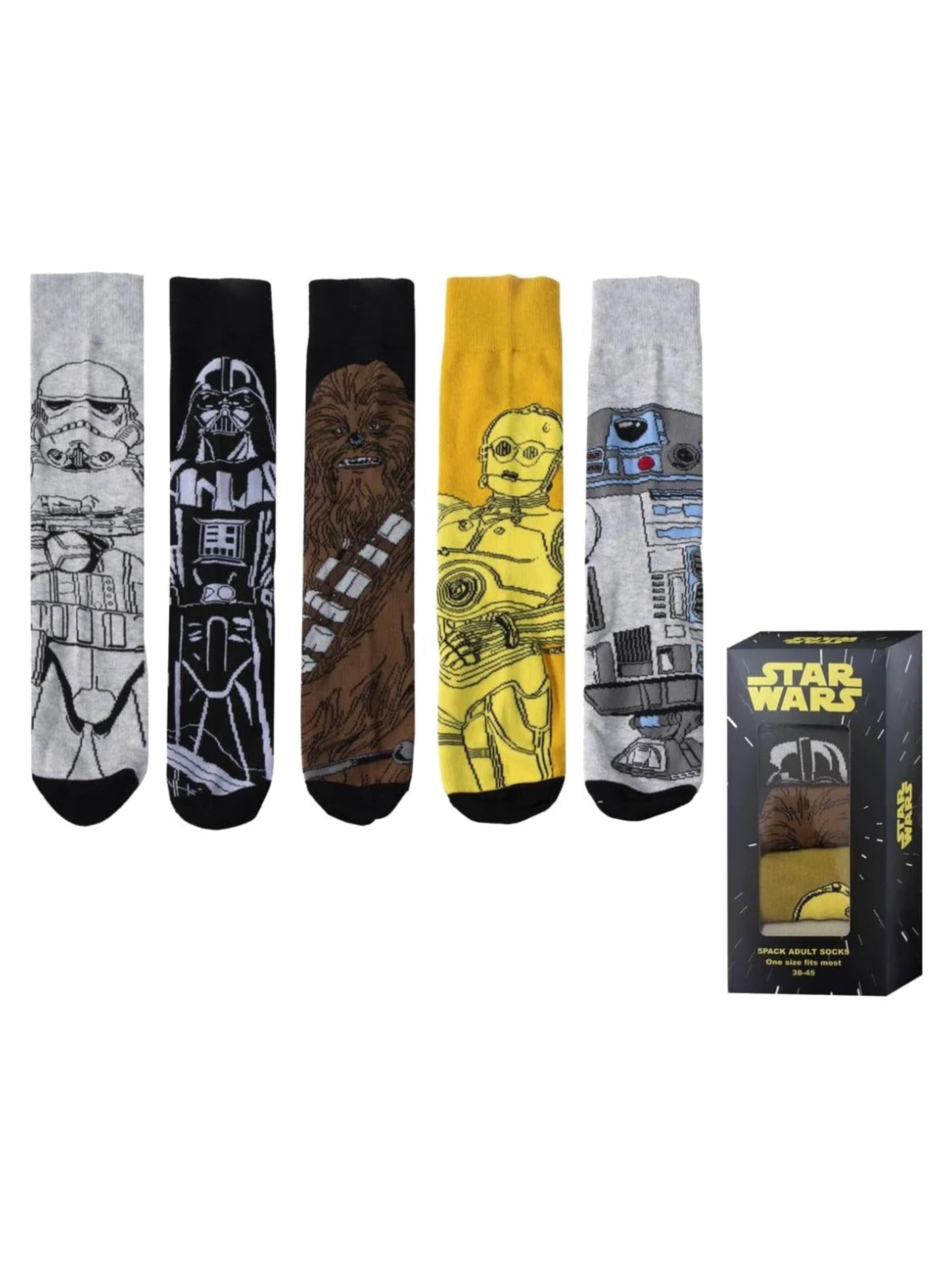 DISNEY Sokken 'Star Wars Sokken Heren 5-Pack Darth Vader & Friends Maat 38-45' in Gemengde kleuren: voorkant