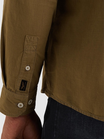 PME Legend Regular fit Skjorta 'Shirt in cotton/linen with garment-dye wash' i beige