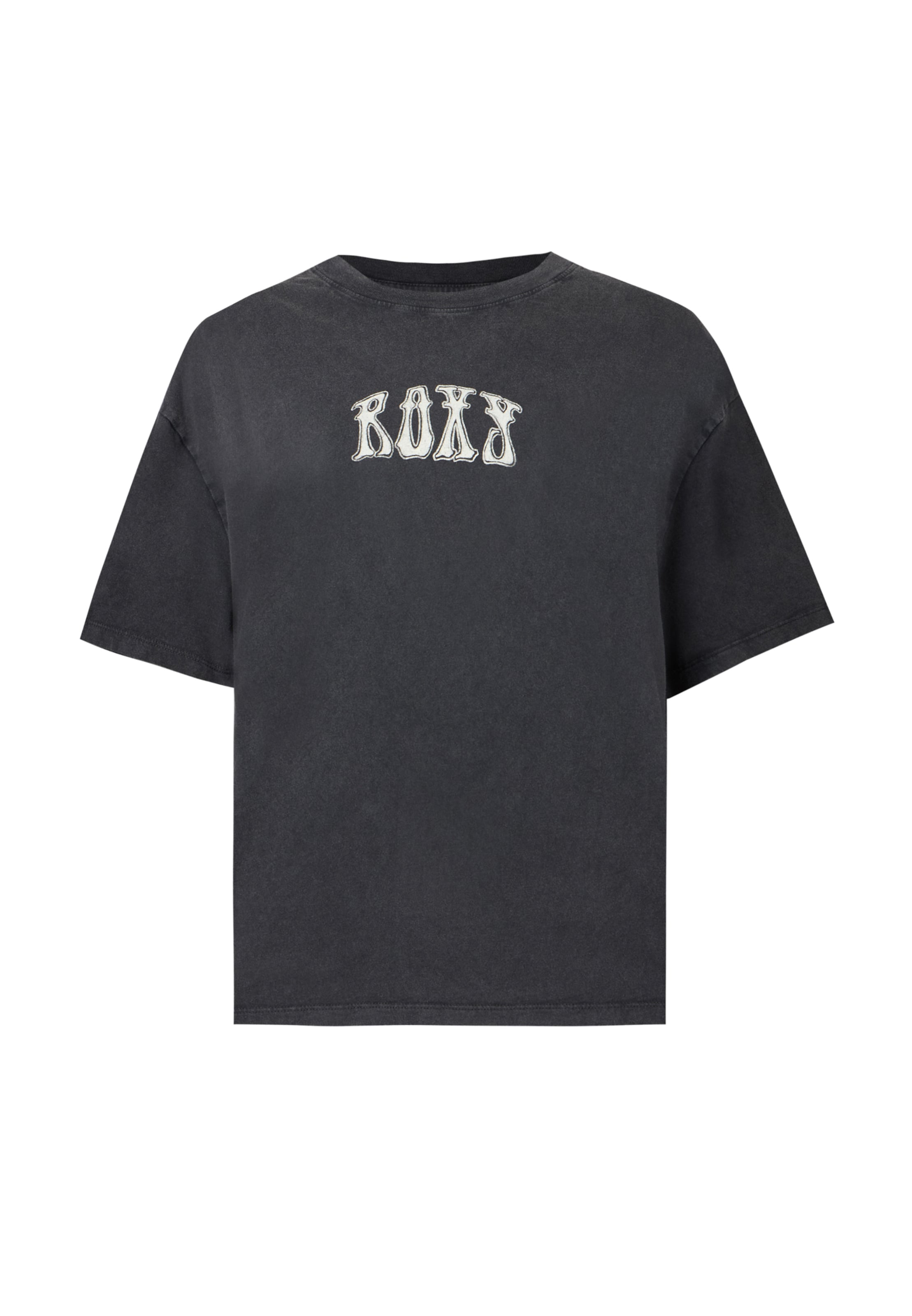 ROXY - Camiseta talla grande en negro: frente