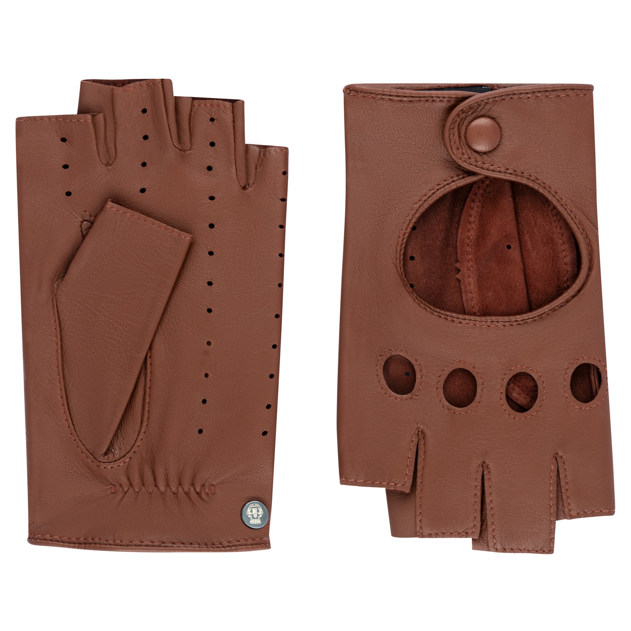 Roeckl Short finger gloves 'FLORENZ AUTOFAHRER' in Brown: front