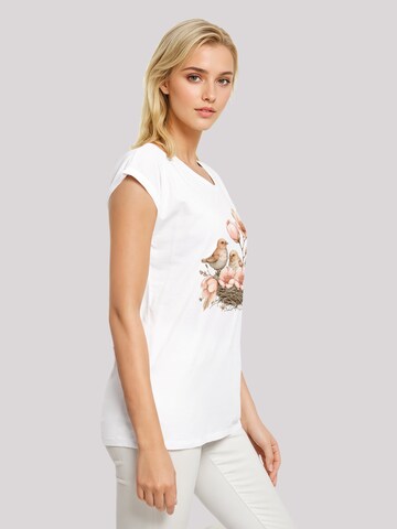 F4NT4STIC Shirt 'Vogelnest Blumen' in Wit
