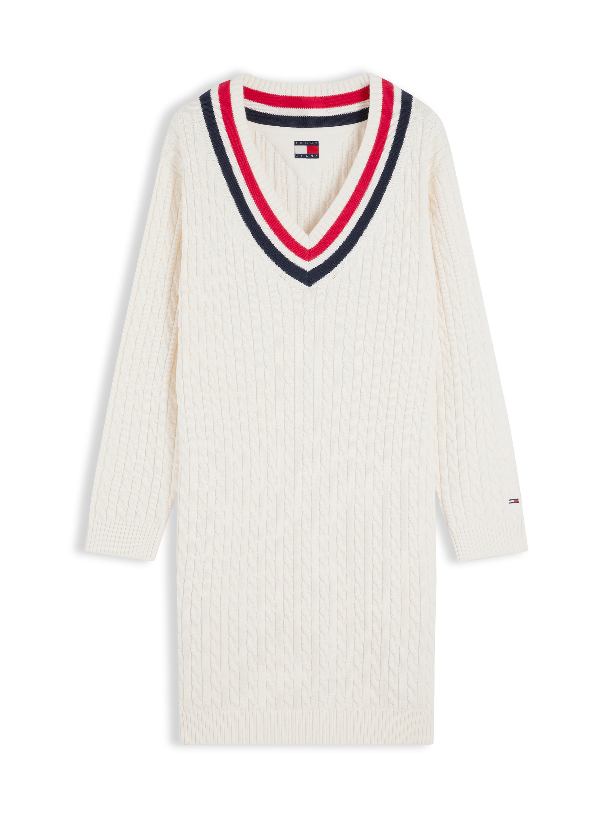 Tommy Jeans Gebreide jurk in Wit: voorkant