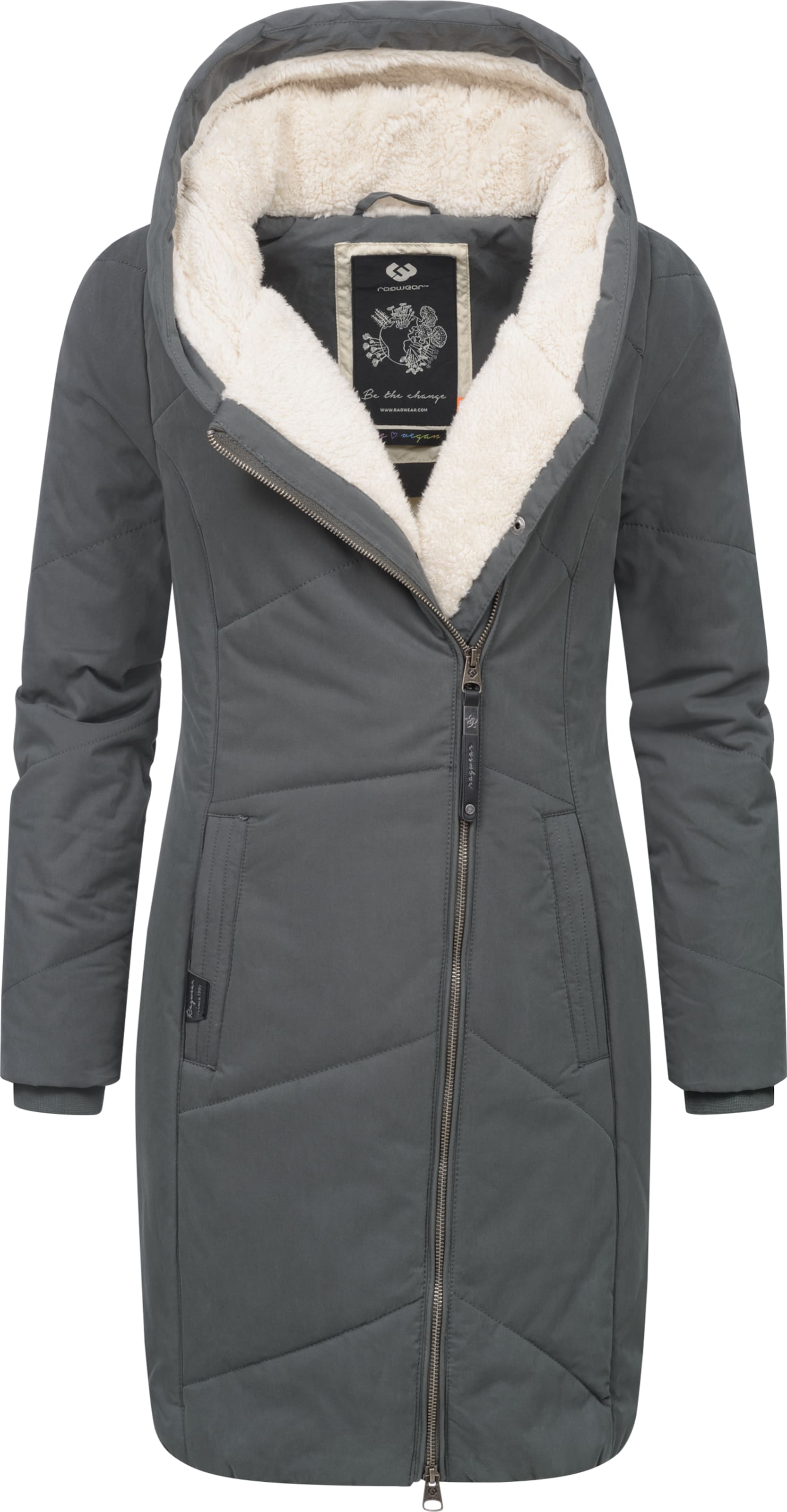 Ragwear Talvemantel 'Gordon', värv roheline: eest vaates