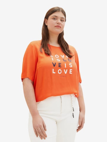 Tom Tailor Women + Shirt in Oranje: voorkant