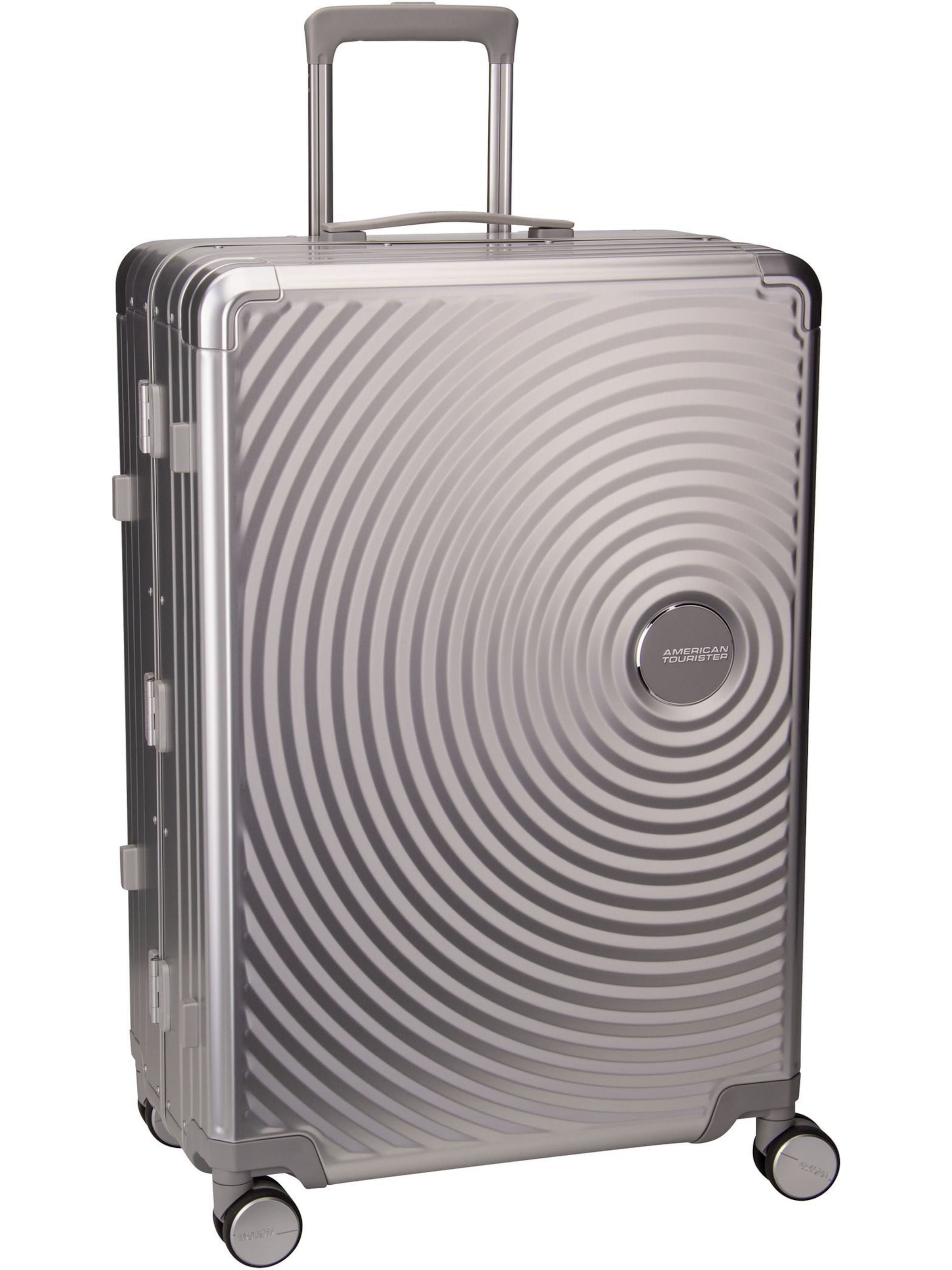 American Tourister Trolley 'Soundbox Alu Spinner 75' in Silber: Vorderseite