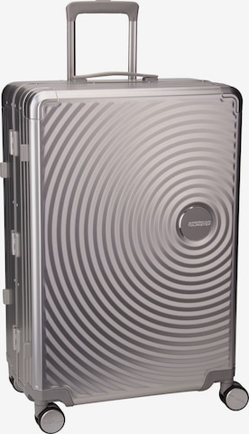 American Tourister Trolley 'Soundbox Alu Spinner 75' in Silber: Vorderseite