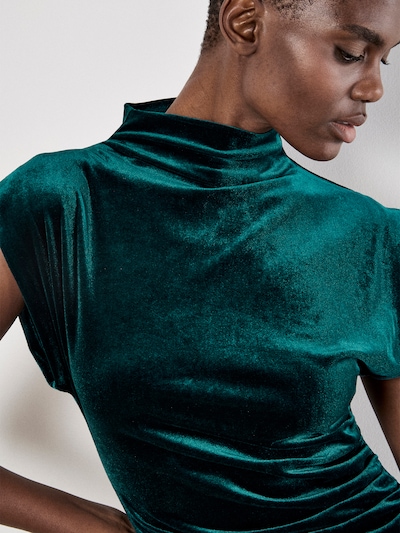 Apricot Kleid in smaragd, Produktansicht