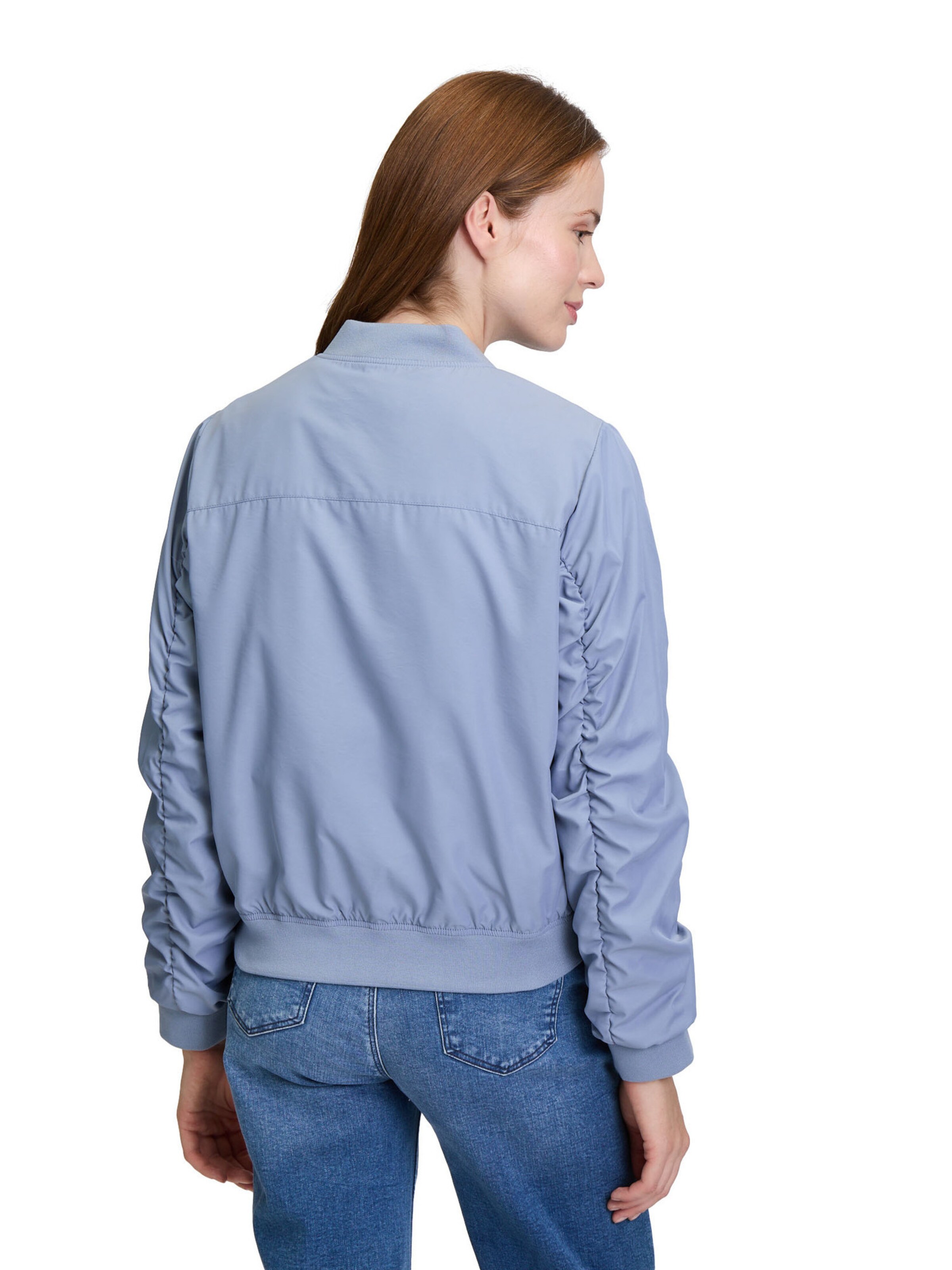 Cartoon Blouson mit Raffung in Blau