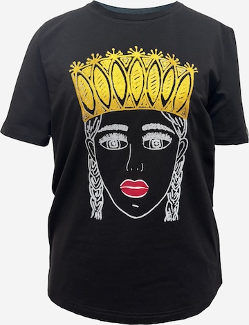 RADADA Shirt 'GIRL WITH GOLDEN CROWN' in Black: front