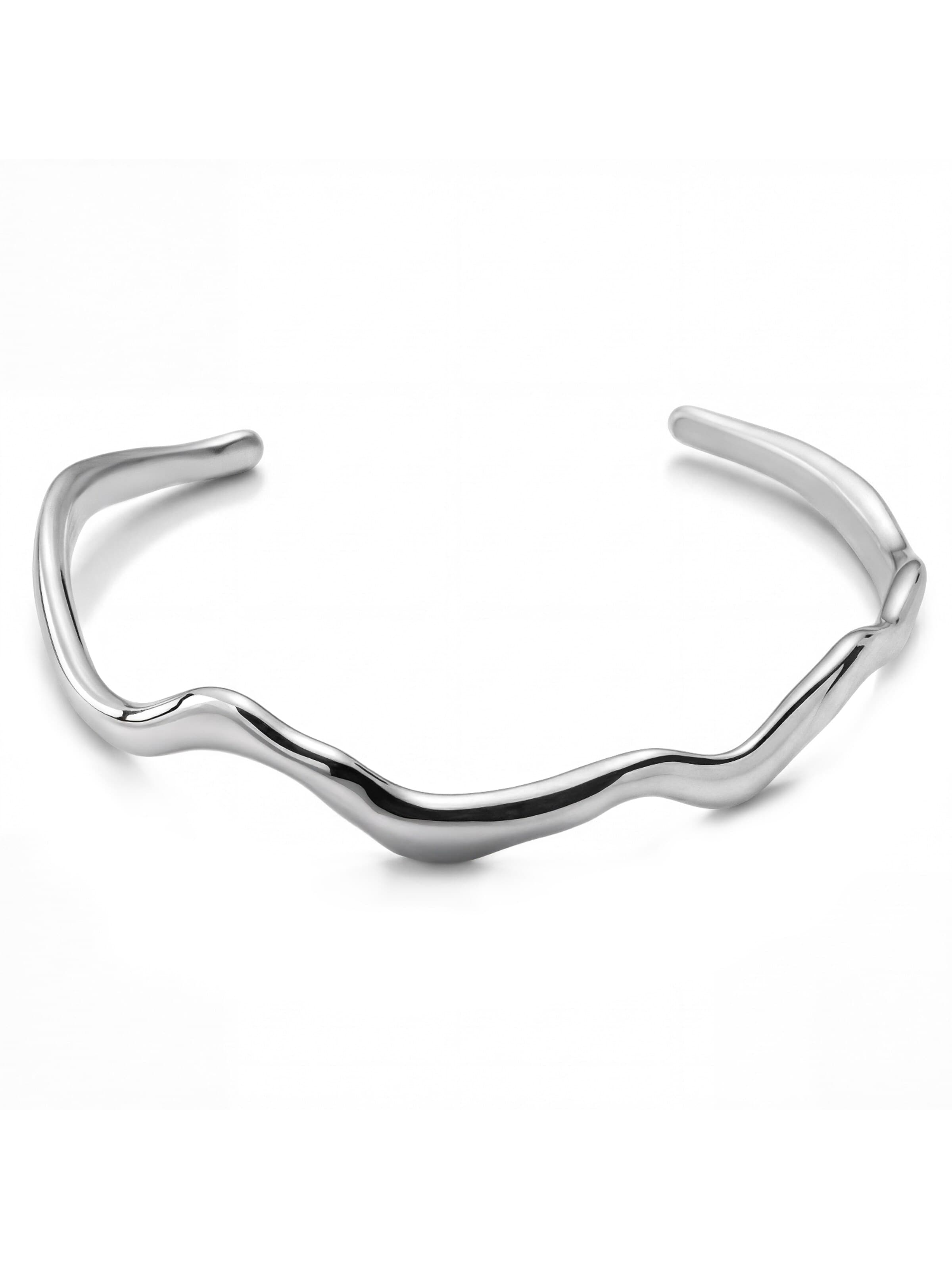 Sidegren Bracelet 'Molten' in Silver: front