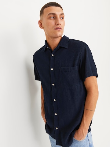 JACK & JONES - Ajuste regular Camisa 'Tampa Dobby' en azul