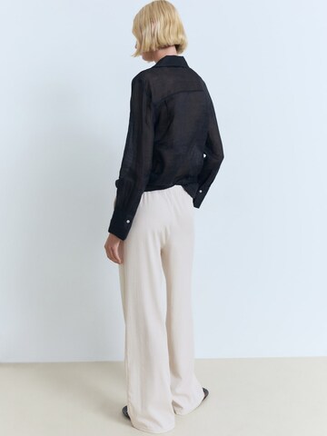MANGO Loose fit Trousers 'RIGA' in Beige