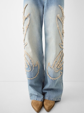 Wide Leg Jean Bershka en bleu