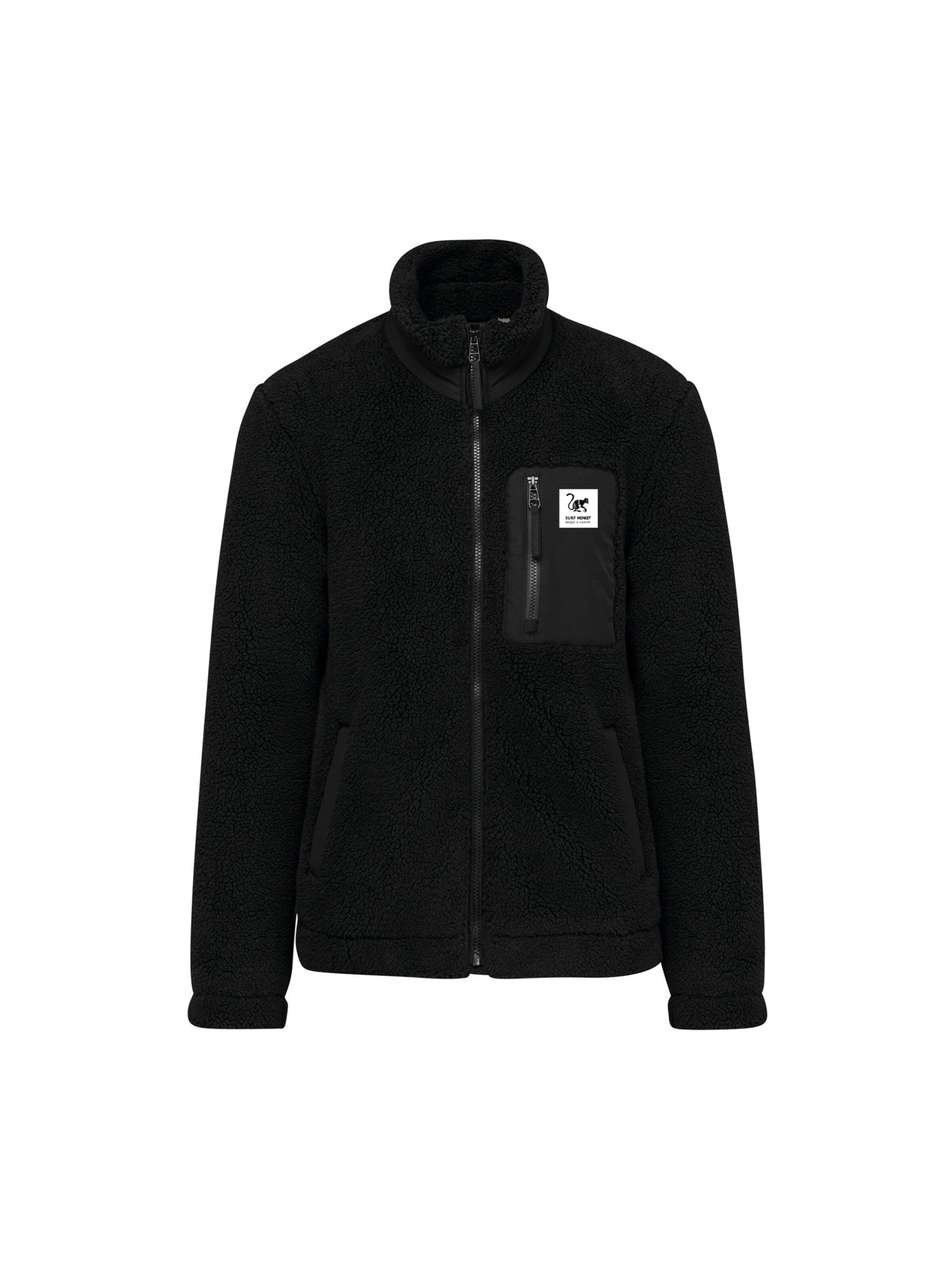 Veste en polaire Surf Monkey en noir : devant