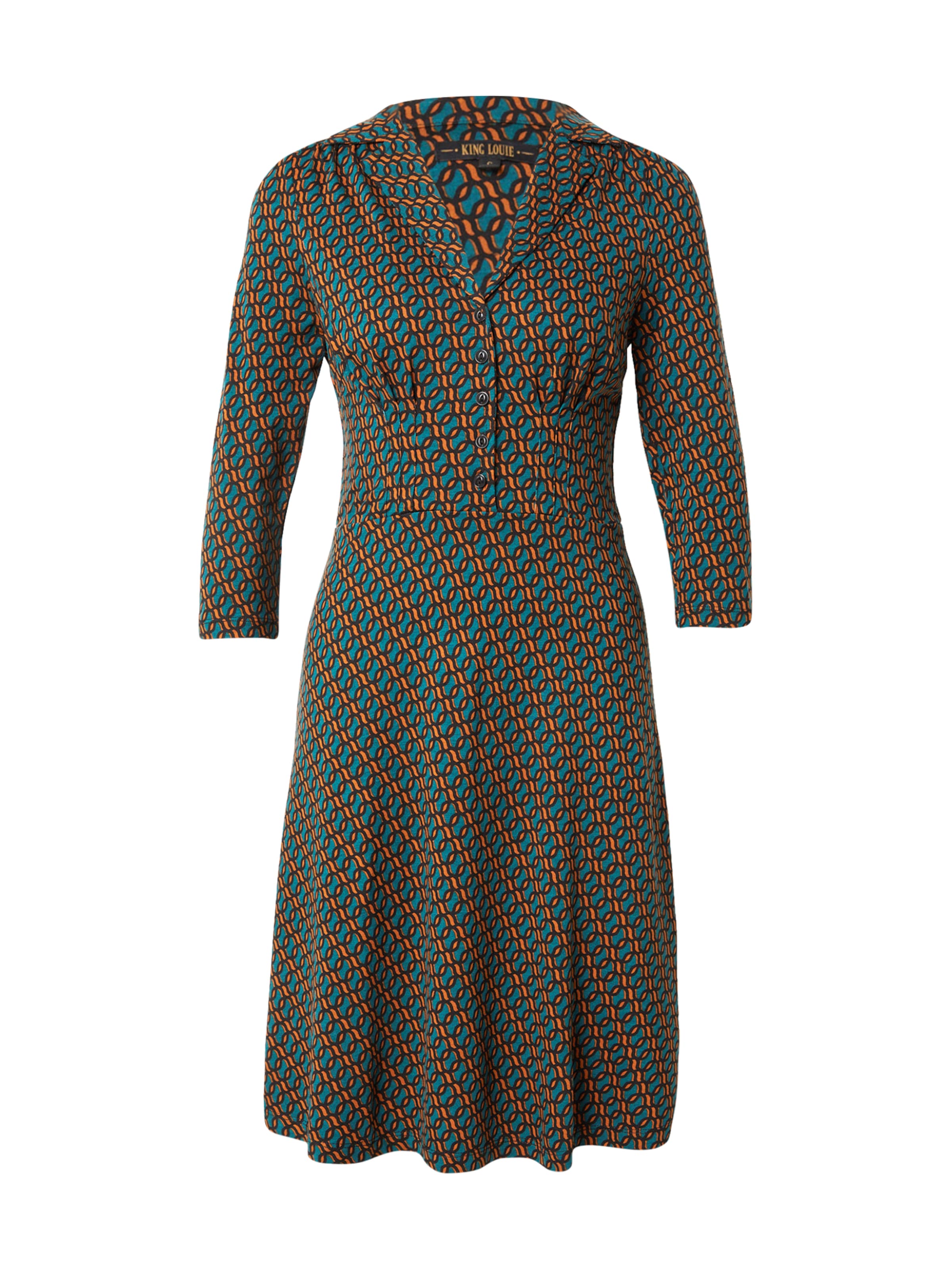 King Louie Košilové šaty 'Diner Brisk' – zelená: přední strana