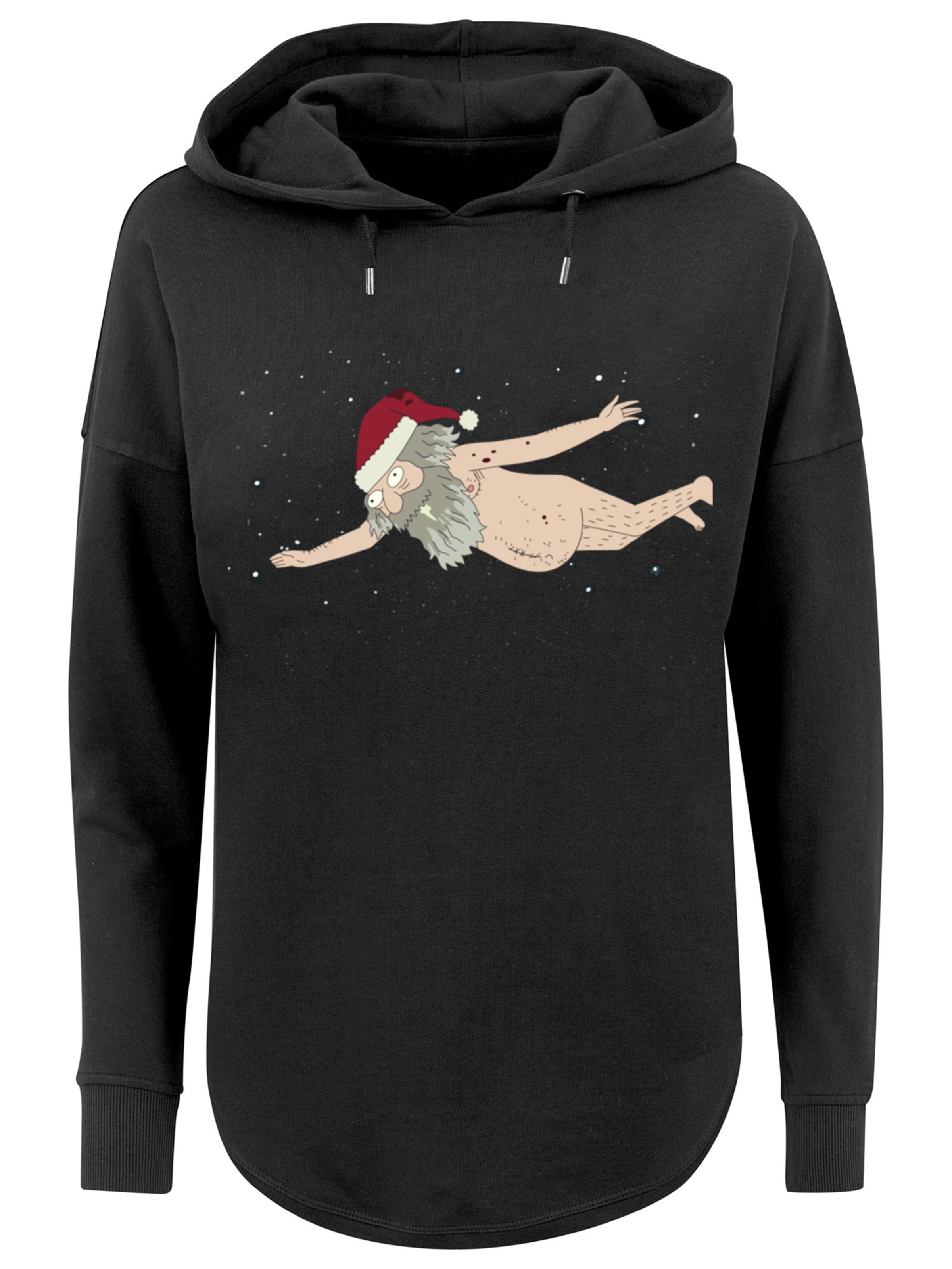 F4NT4STIC Sweatshirt 'Rick and Morty Dead Space Santa-BLK' in Black: front