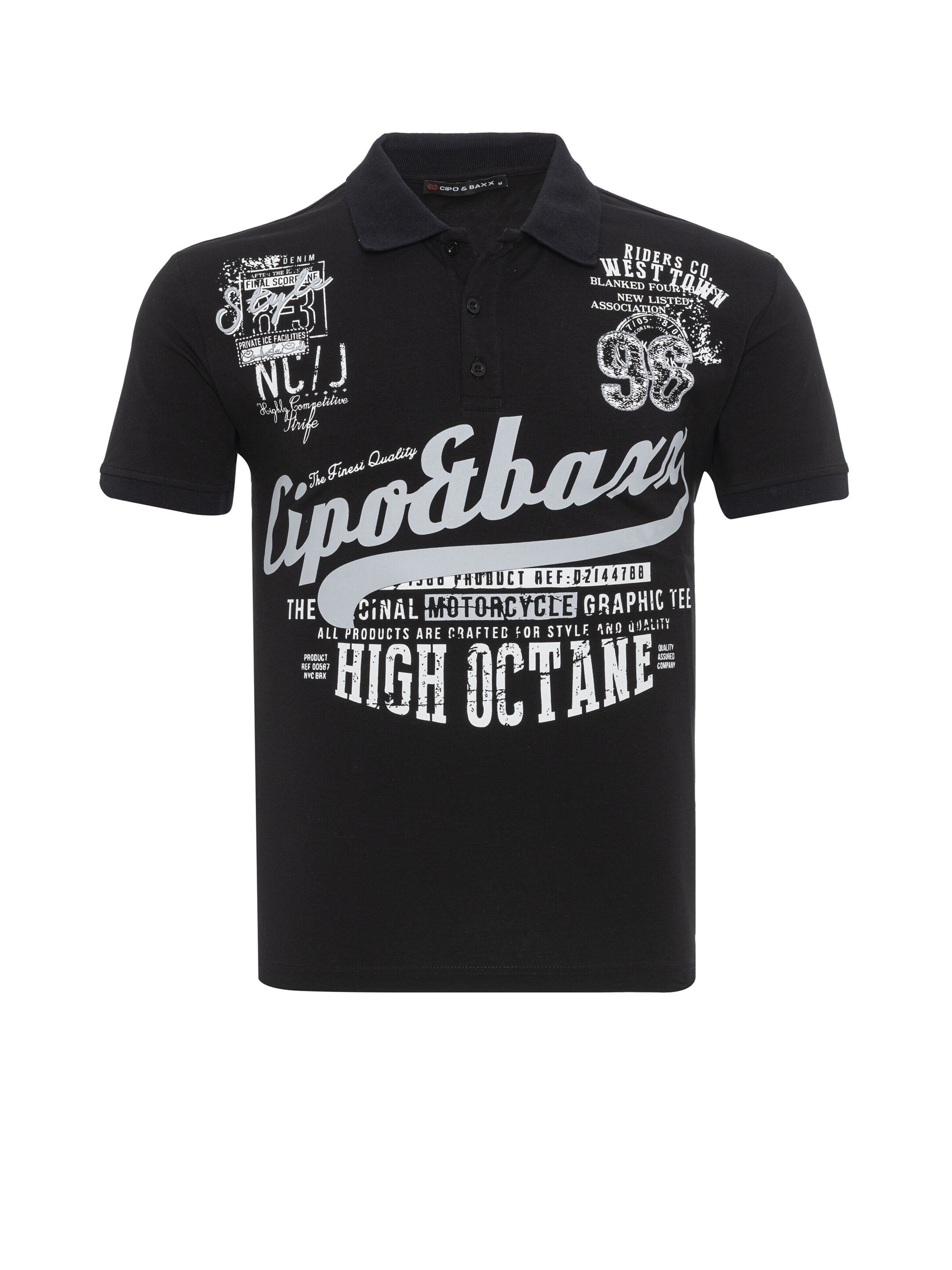 CIPO & BAXX Shirt 'CT794' in Zwart: voorkant
