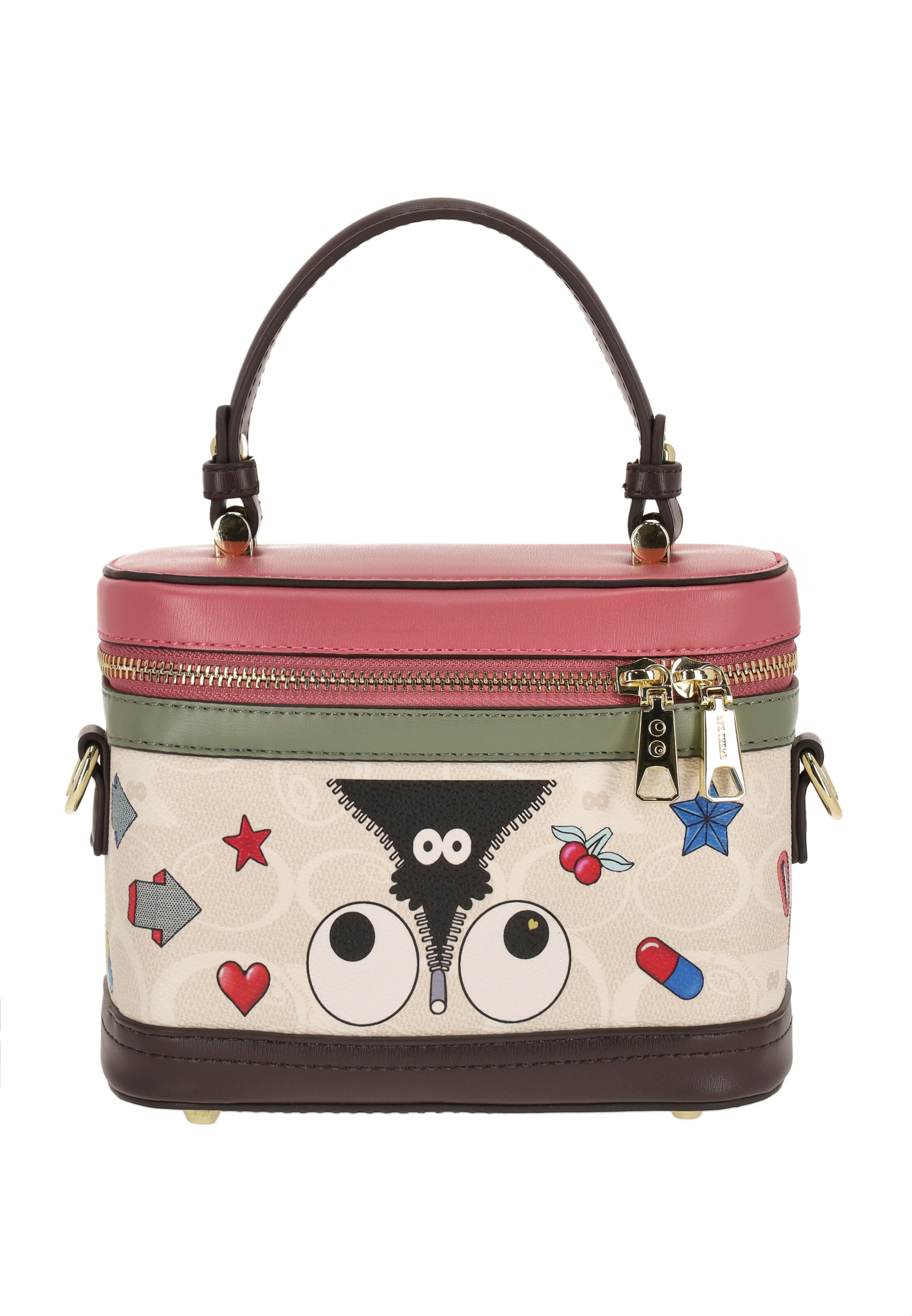 MYMO - Malas de tiracolo 'Pop Eyetheme' em branco: frente