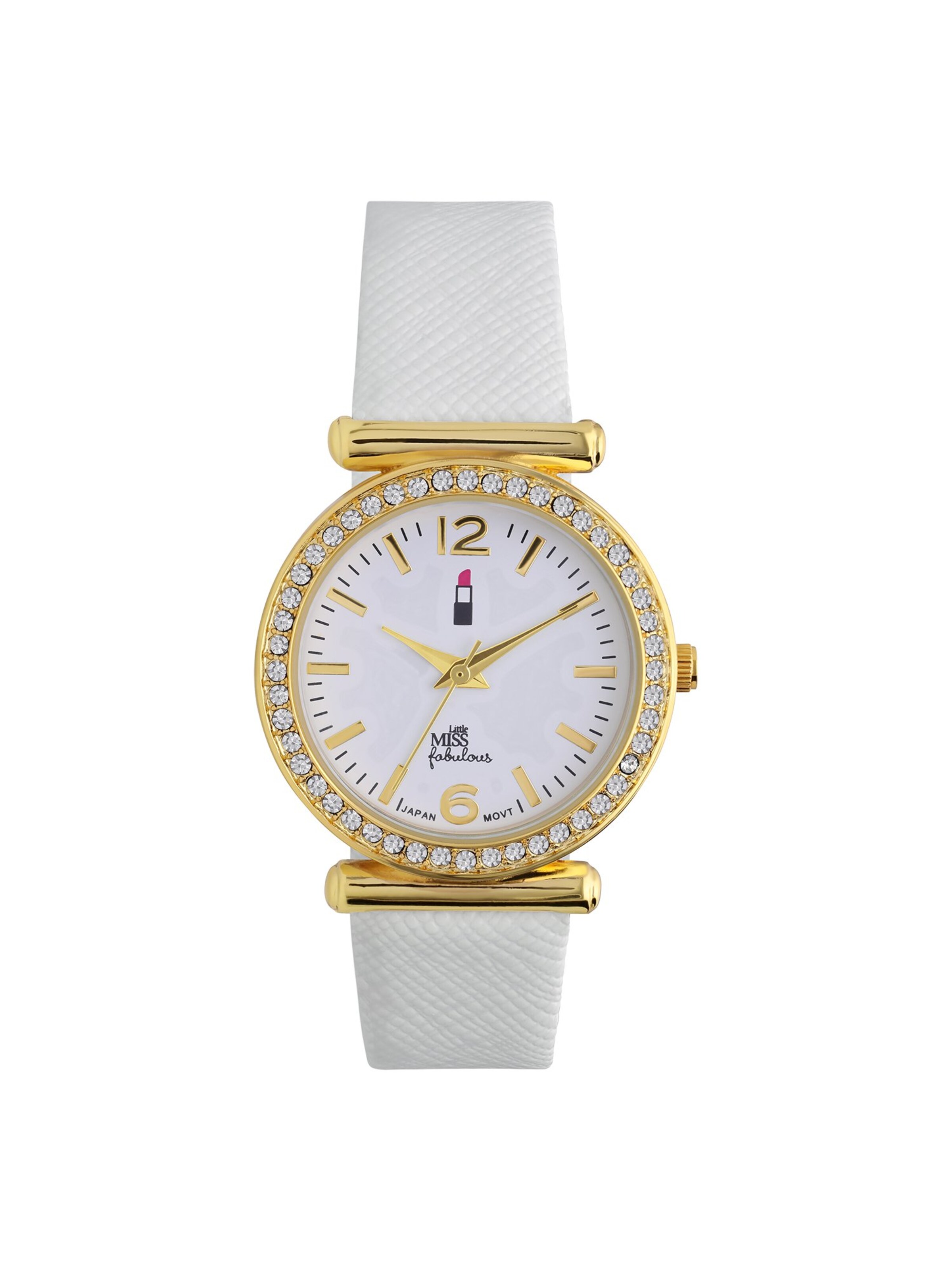 Montre à affichage analogique Lucardi en blanc : devant