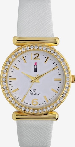 Montre à affichage analogique Lucardi en blanc : devant