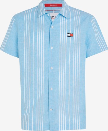 Tommy Jeans Button Up Shirt in Blue: front