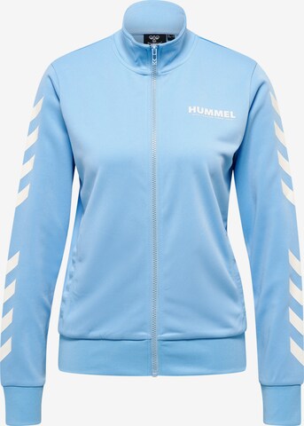 Hummel Athletic Zip-Up Hoodie 'Legacy' in Blue: front