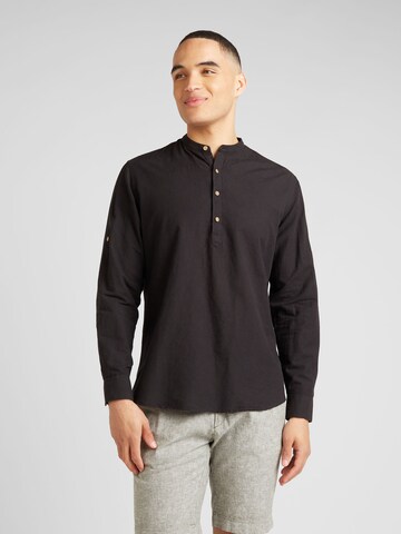 SELECTED HOMME Regular fit Button Up Shirt in Black: front