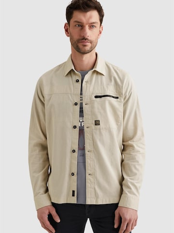 PME Legend Regular fit Skjorta 'PME LEGEND - Shirt jacket with button closure and chest pocket' i beige: framsida