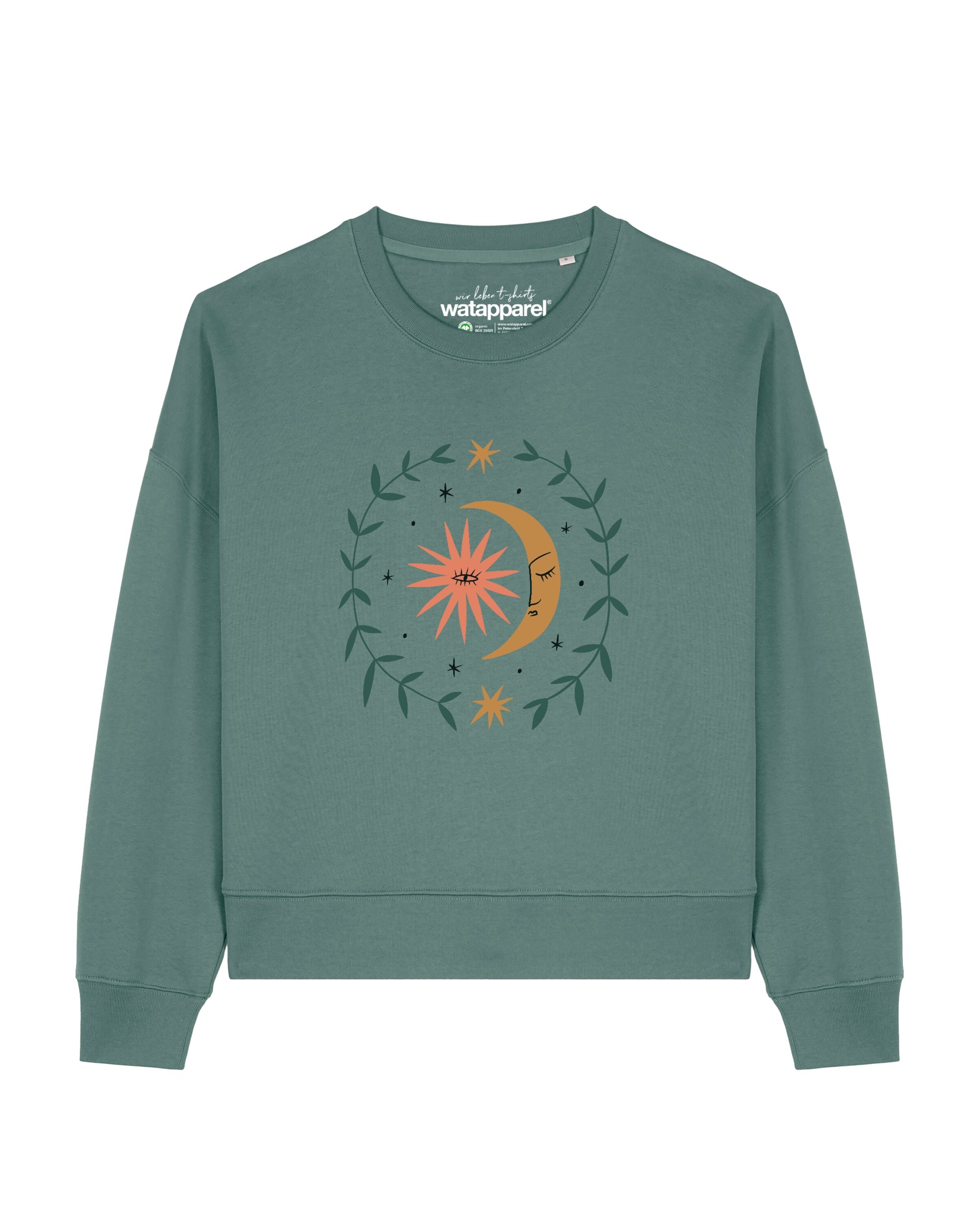 Sweat-shirt ' Love and flex ' Watapparel en vert : devant