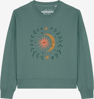 Felpa ' Love and flex ' di Watapparel in verde: frontale