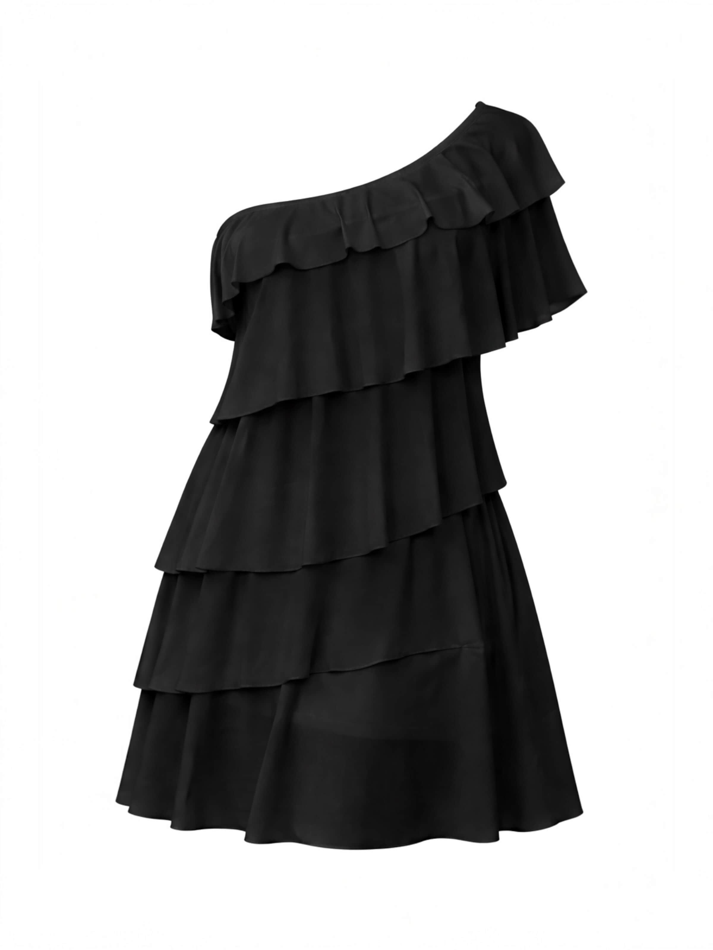 Elena Athanasiadou Cocktailkleid 'Hera Ruffle Dress Bl'‌‌‌ in Schwarz: Vorderseite